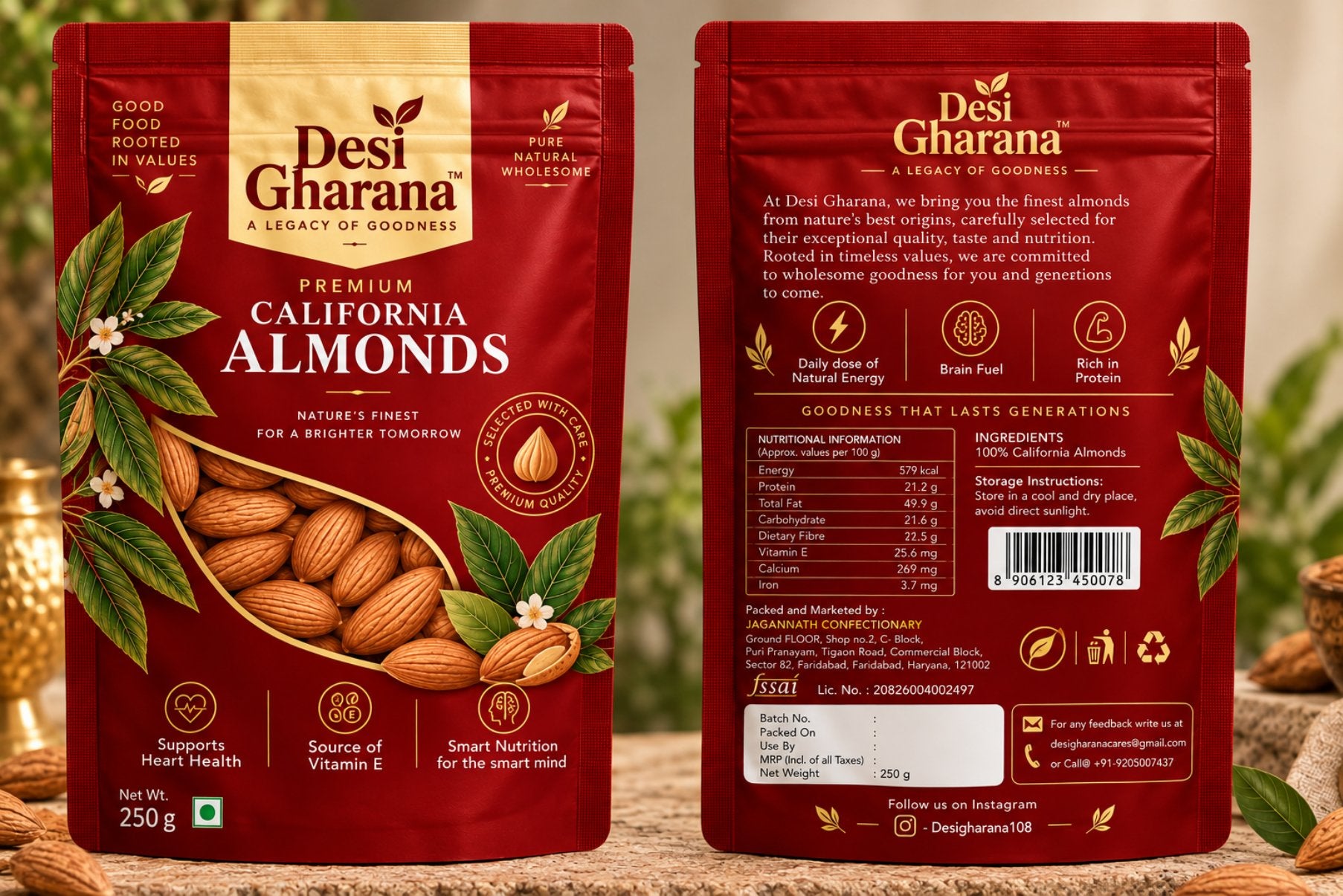 Desi Gharana premium almonds pouch